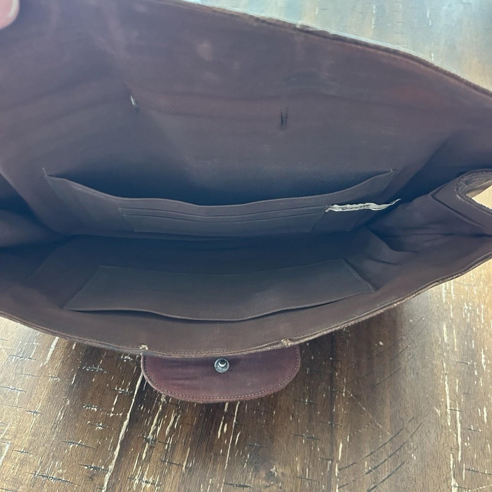 Vintage By Yvette New York Genuine Leather Lizard Skin Clutch Bag Brown - Picture 4 of 11